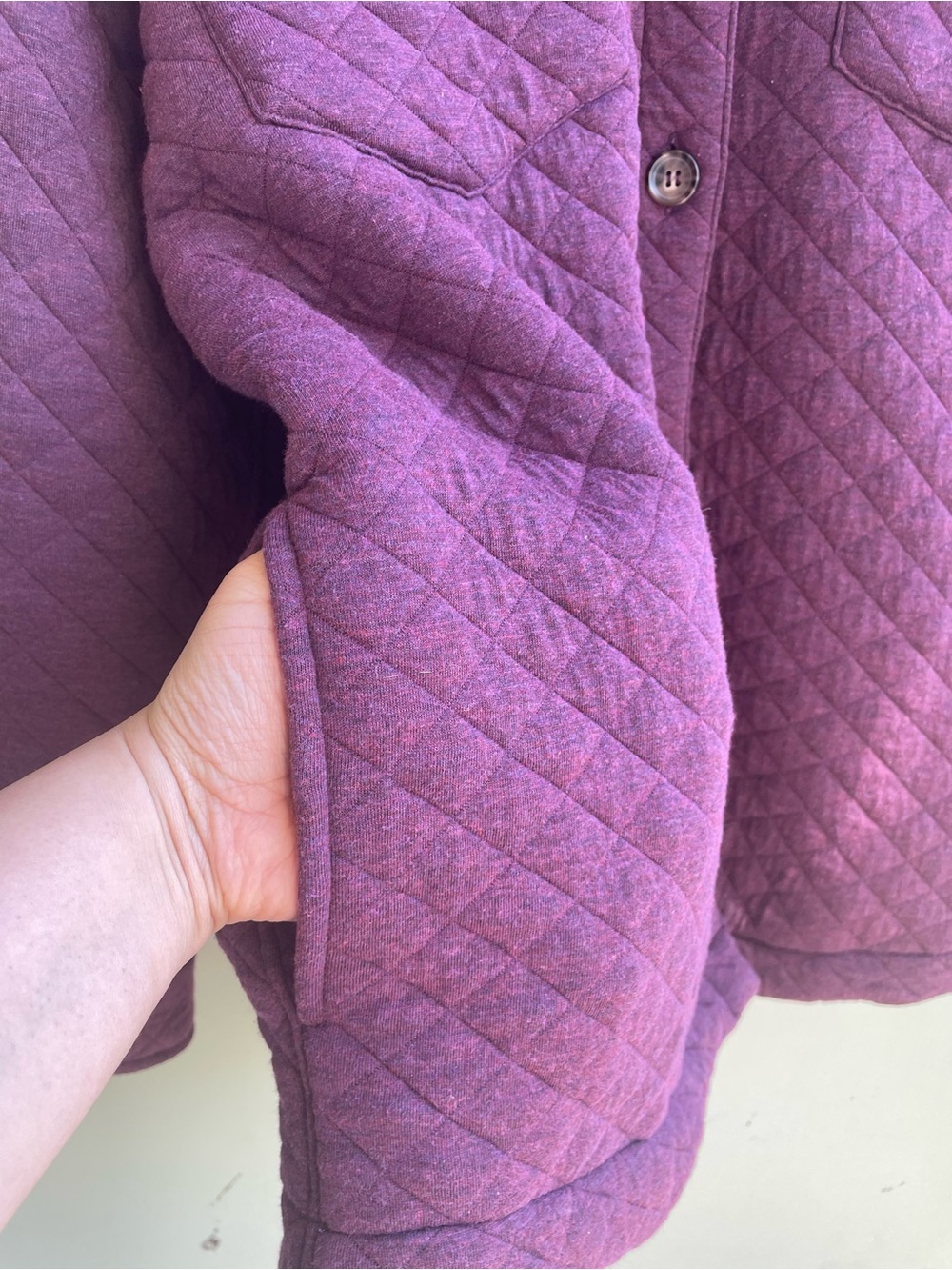 Marine Layer Corbet Quilted Shirt Jacket in Deep Plum Size Large - Picture 11 of 16